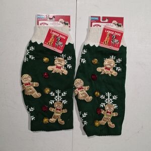 Holiday Time Ugly Sweater With Gingerbread Men And Sniwflake Size XL